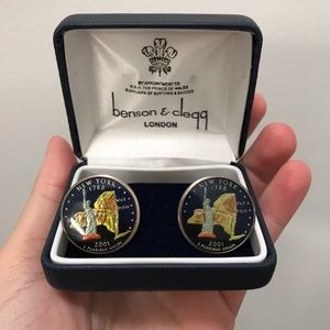 Sterling Silver Original New York State Cufflinks